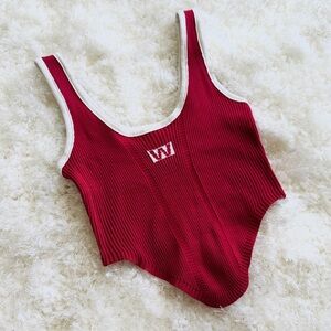 Alexander wang piped knit Black and White trim Sleeveless tank Top